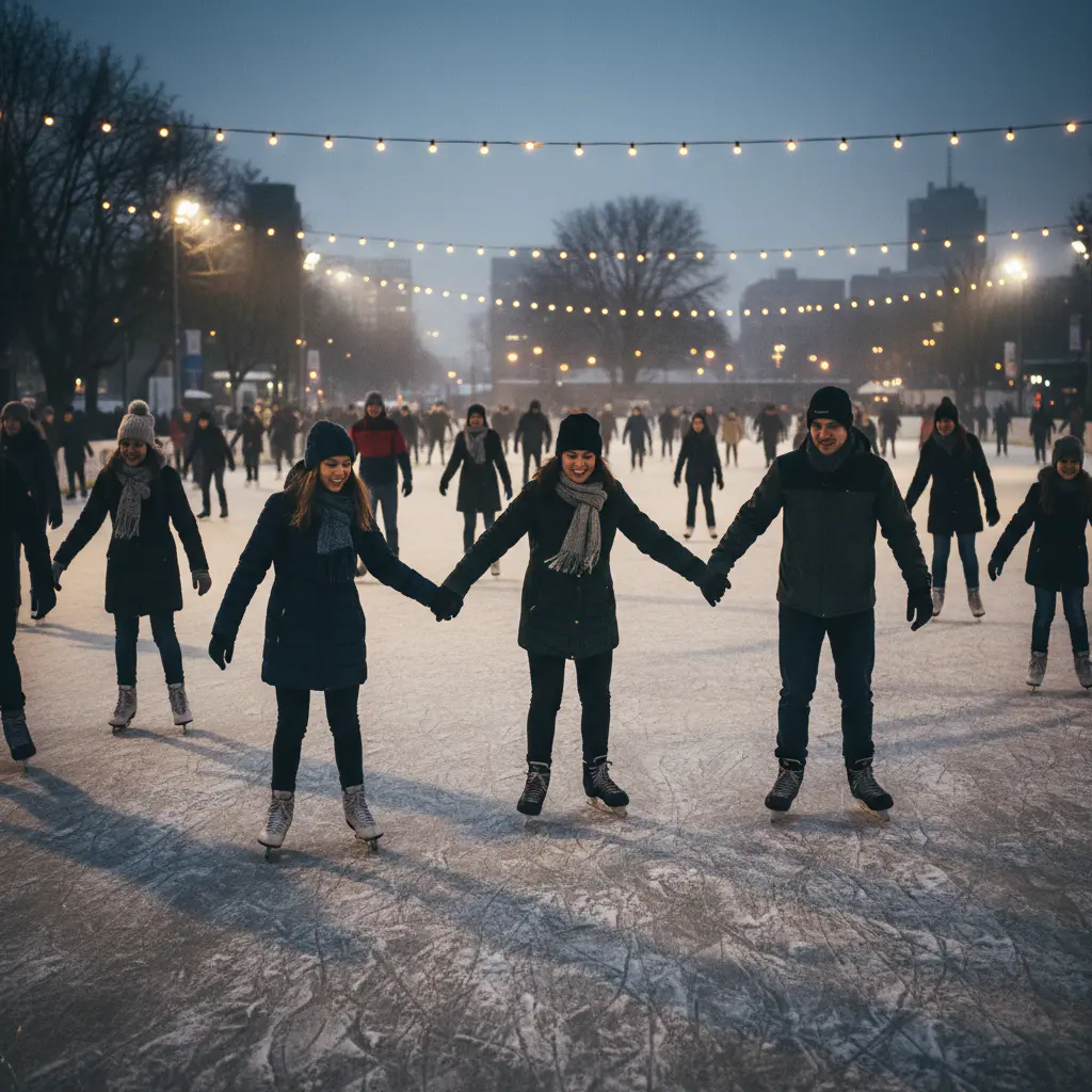 People enjoying open skating session
